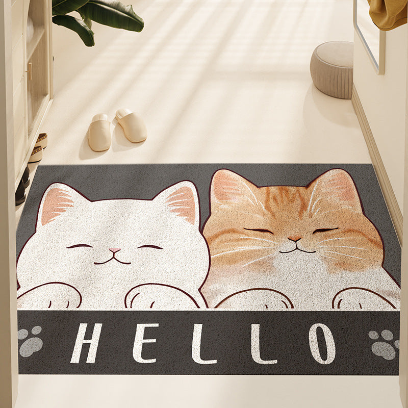 Feblilac Cute Cats PVC Coil Door Mat