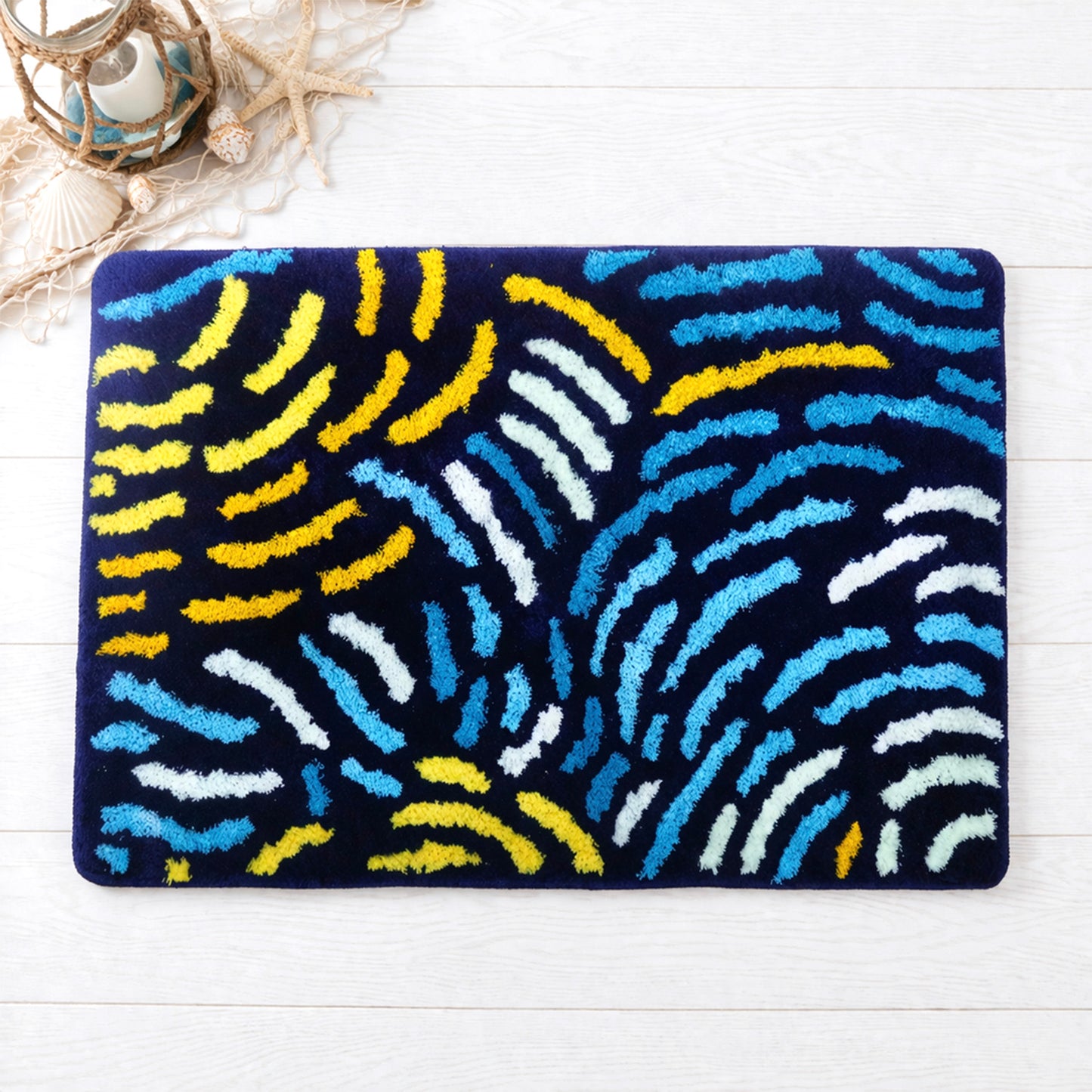 Line of Starry Night Bath Mat, Van Gogh Home Decor
