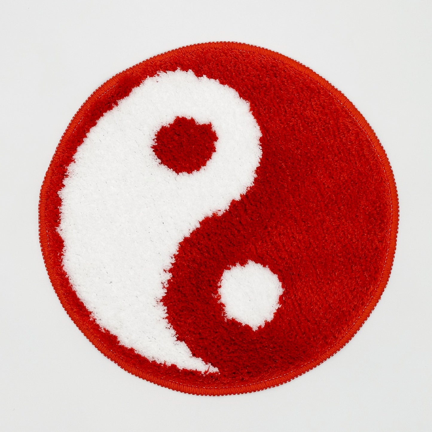 Feblilac Red round Tai Chi Tufted Bath Mat