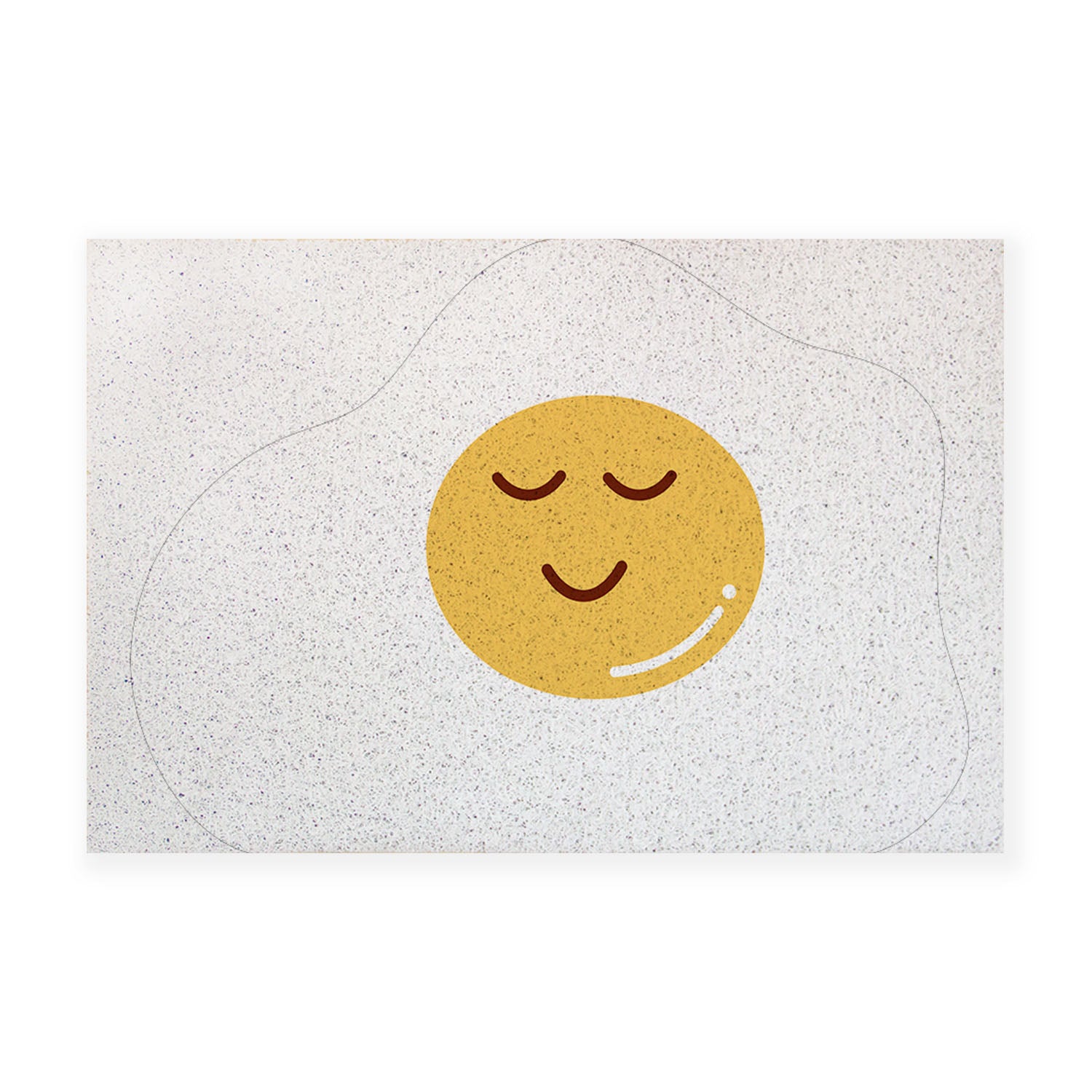 Feblilac Cute Egg Yellow PVC Coil Door Mat