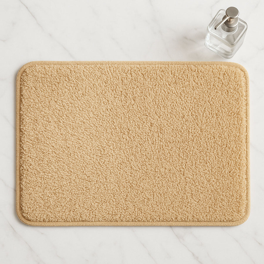 Feblilac Solid Color Plush Tufted Bath Mat