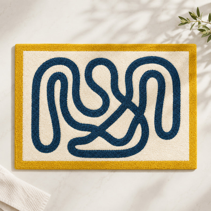 Feblilac Abstract Line Tufted Bath Mat
