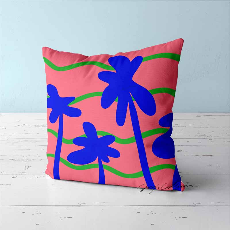 Feblilac The Beach and Palm Trees in The Sunset Cushion Covers Throw Pillow Covers