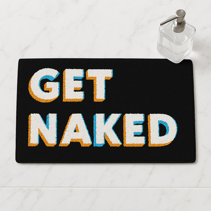 Feblilac Get Naked Radio Signal Tufted Bath Mat