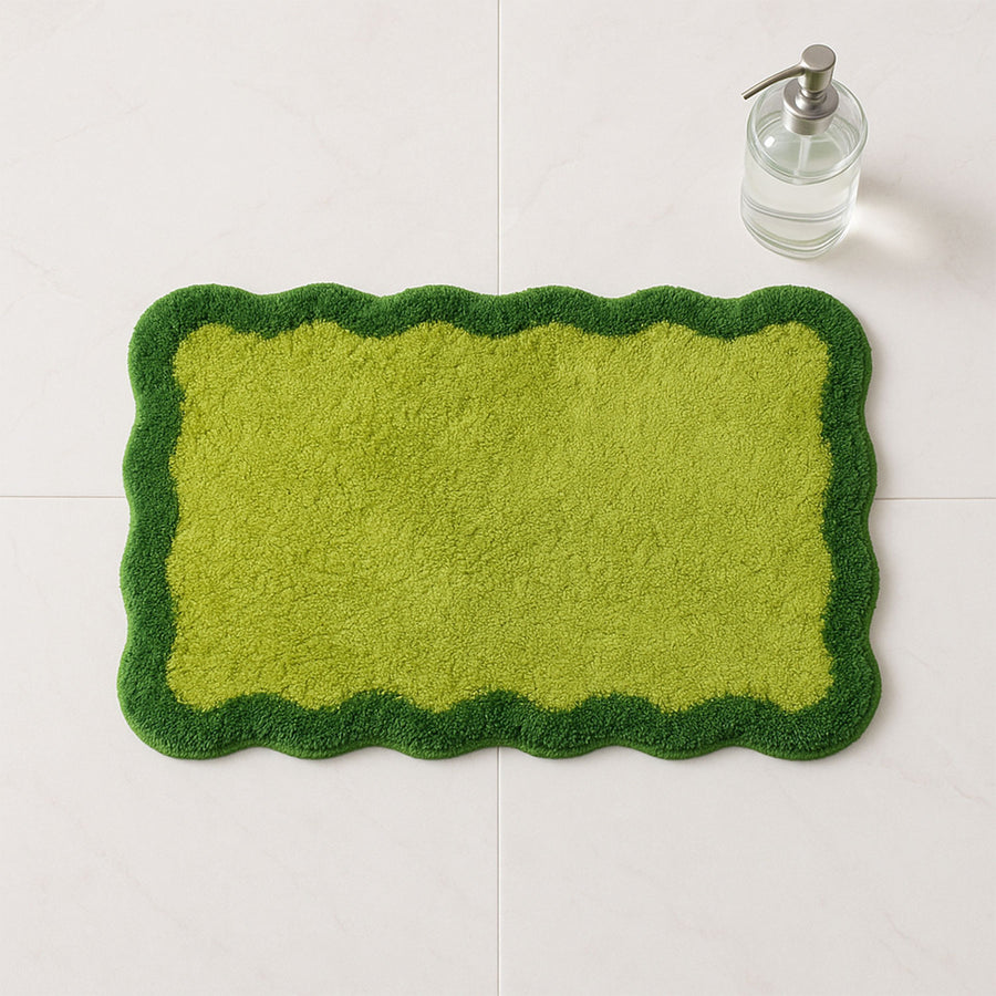 Feblilac Plush Green Bathroom Rug – Grass-Inspired Absorbent Bath Mat - view 2