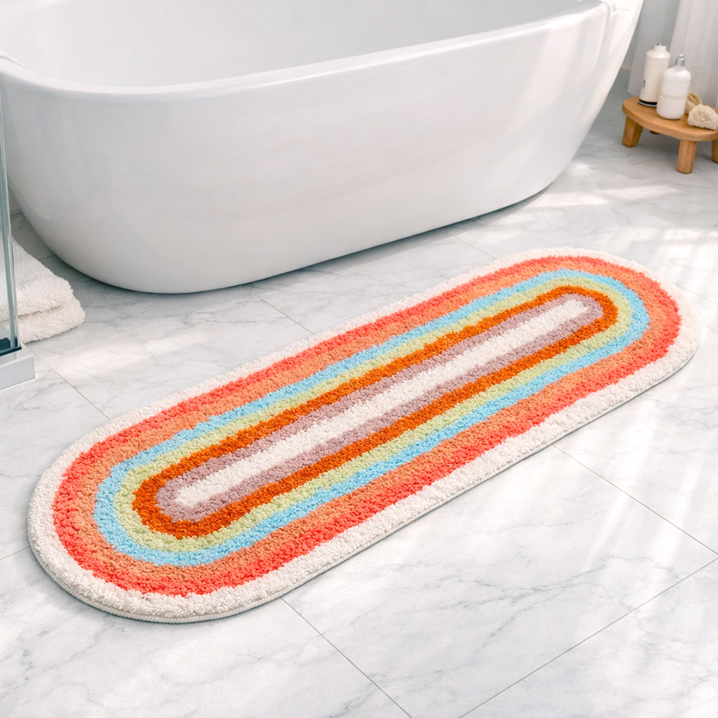 Feblilac Rainbow Runway Bedroom Mat