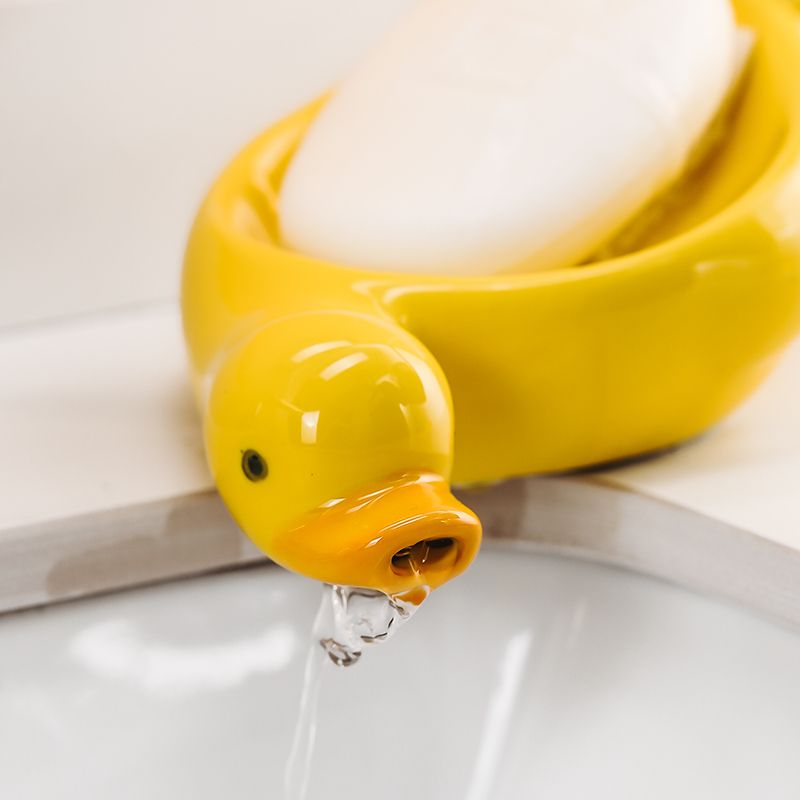 Feblilac Creative Cute Duck Soap Box for Bathroom