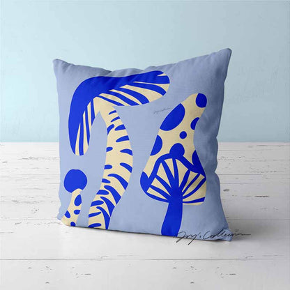 Feblilac Light Blue Mushroom Cushion Covers Throw Pillow Covers