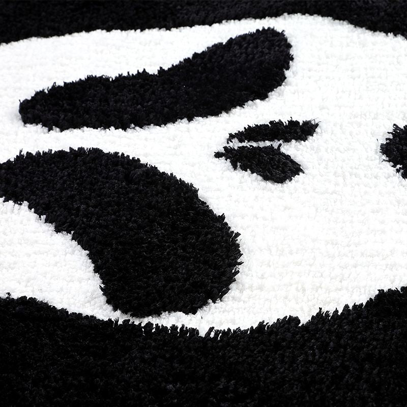 Feblilac Black White Skull Mat, Anti-Slip Area Rug, Halloween Decor - view 3