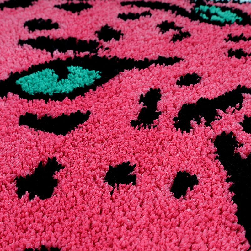 Cute Pink Leopard Head Mat for Bedroom Bathroom Living Room - view 4