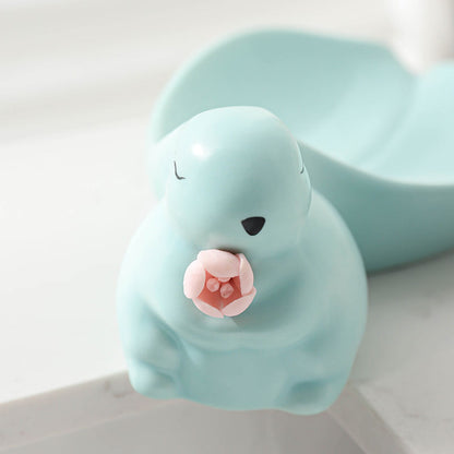 Feblilac Rabbit Soap Box for Bathroom