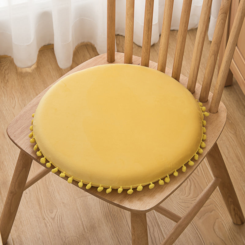 Feblilac Solid and Small Pompom Plush Memory Foam Cushion - view 3