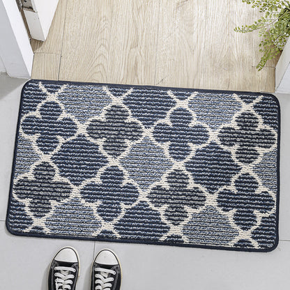 Feblilac Floral and Spiral Geometric Pattern Tufted Bath Mat