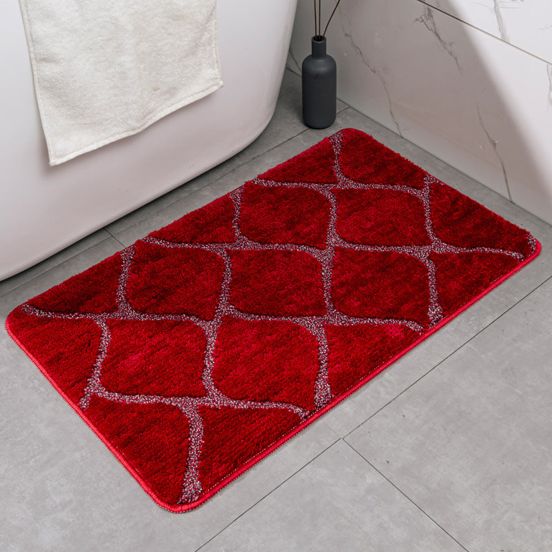 Feblilac Geometric Lines Tufted Bath Mat