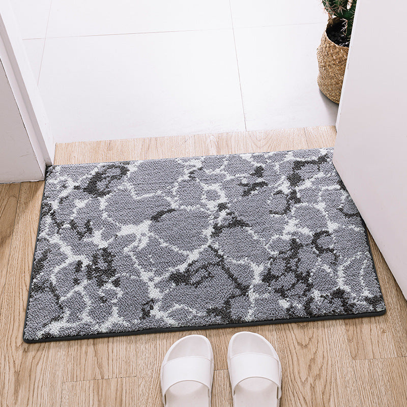 Feblilac Rhombus and Irregular Geometric Pattern Tufted Bath Mat