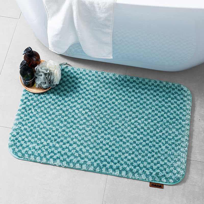 Feblilac 3D effected Checkerboard Tufted Bath Mat
