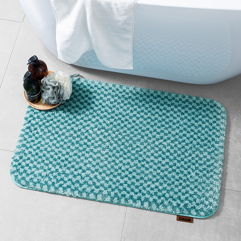 Feblilac 3D effected Checkerboard Tufted Bath Mat - view 2