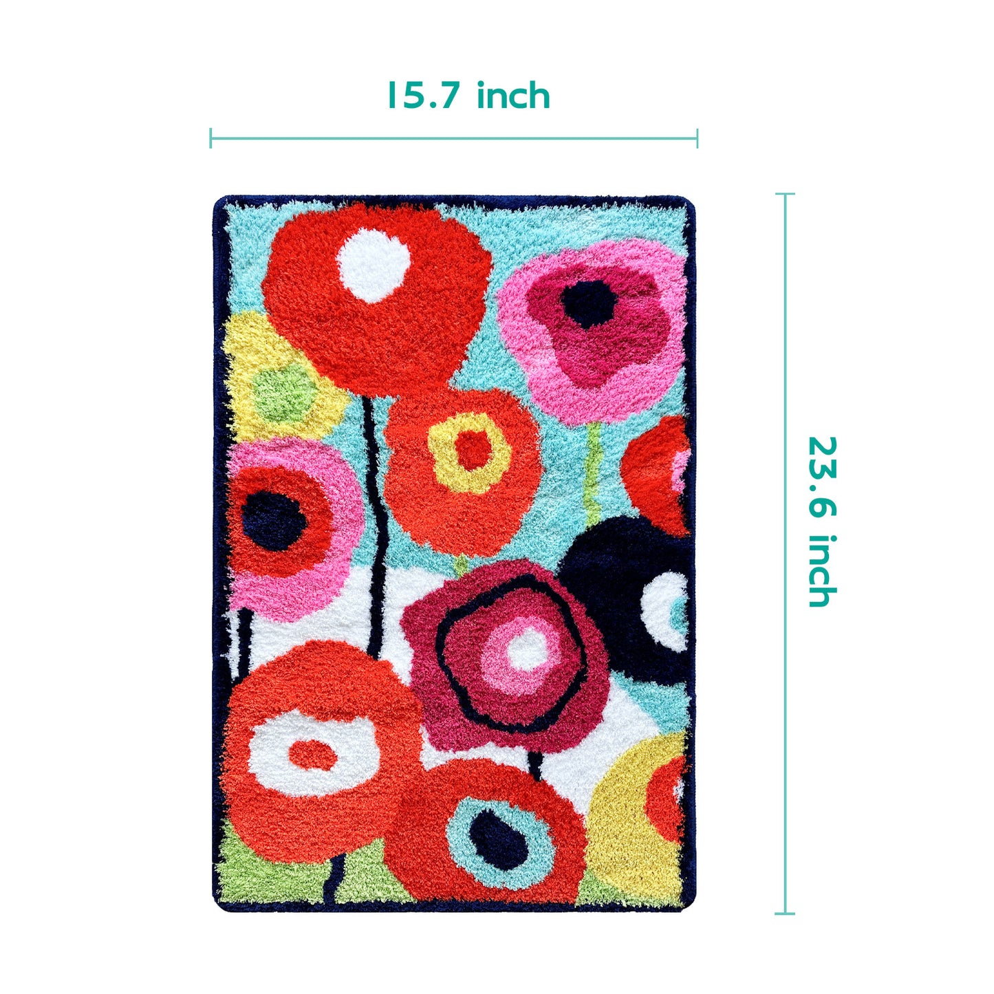 Feblilac Colorful Flower Garden Tufted Bath Mat