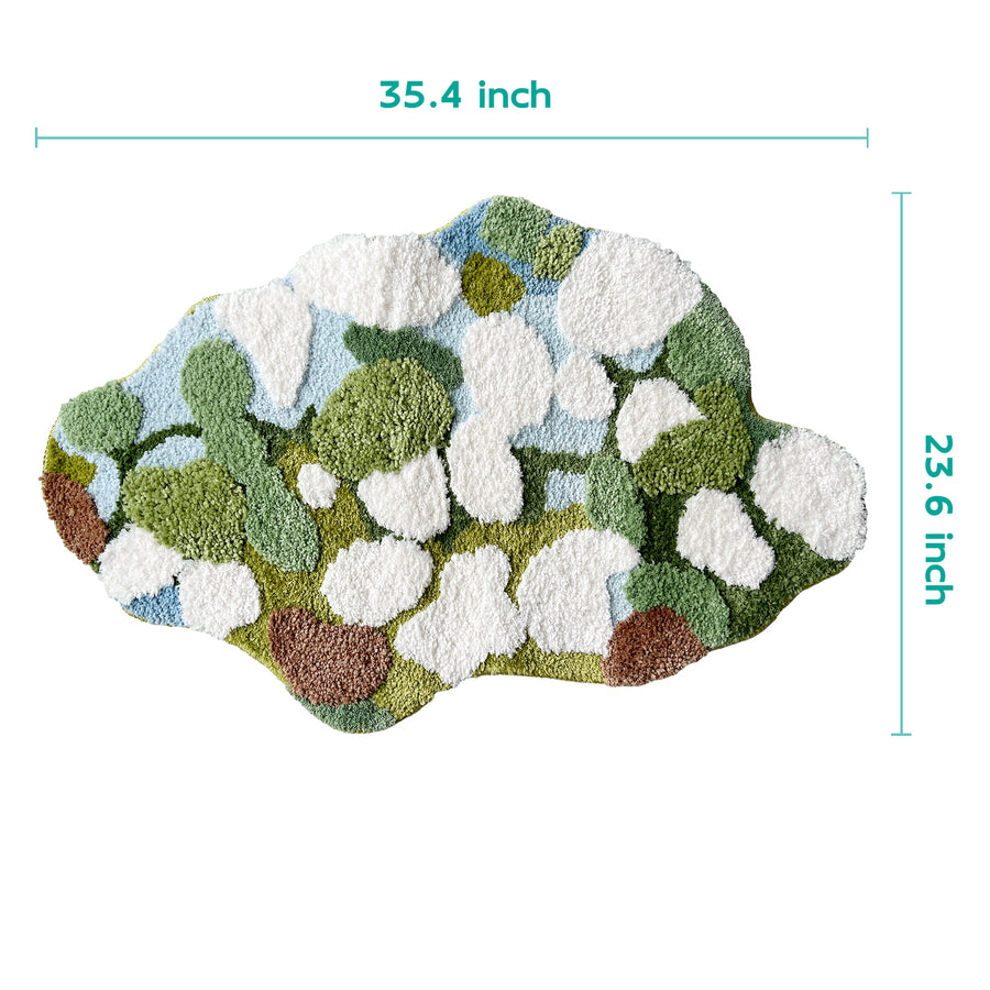 Green Moss Leaves Bath Mat 23"x35", 60x90cm - view 3