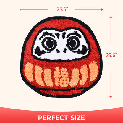 Feblilac Japanese Red Daruma Bathroom Mat 24"x24"