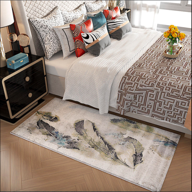 Feblilac Chinese Style Ink Painting Runner Bedroom Mat