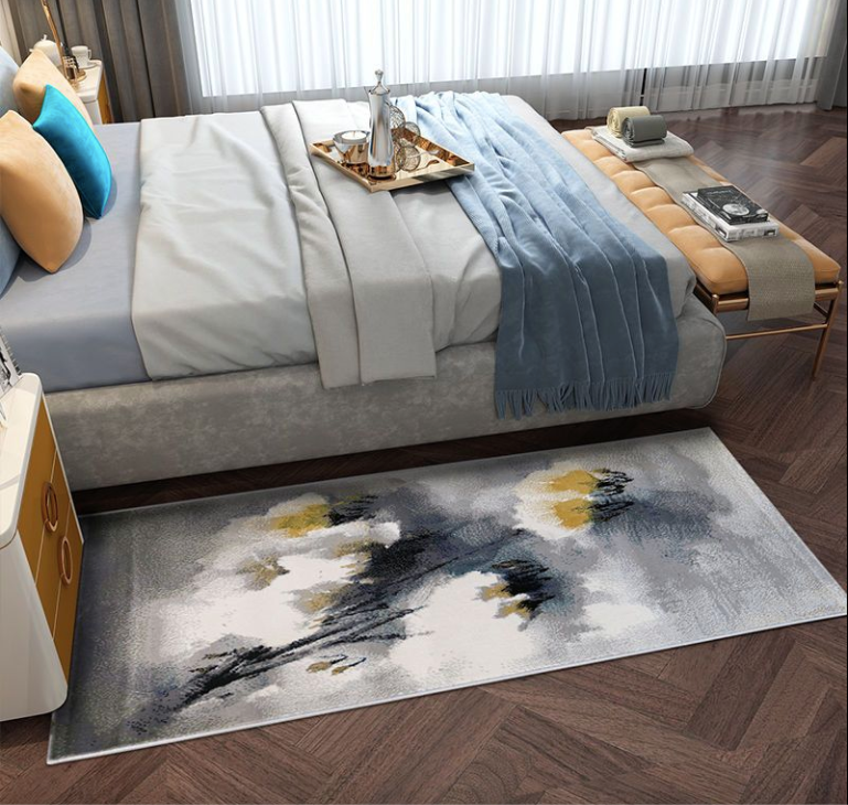 Feblilac Chinese Style Ink Painting Runner Bedroom Mat