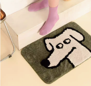 Feblilac Cute Dog Tufted Bath Mat - view 2