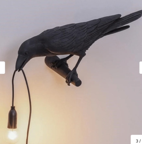 Feblilac Halloween Décor The Raven Wall Light