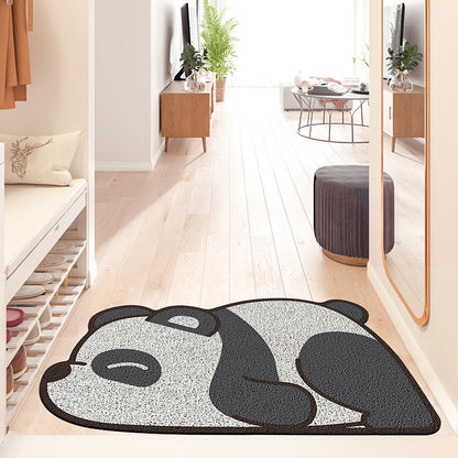 Feblilac Sleeping Panda PVC Coil Door Mat