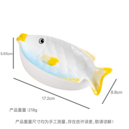 Feblilac Ceramic Original Colorful Fish Soap Box Bathroom