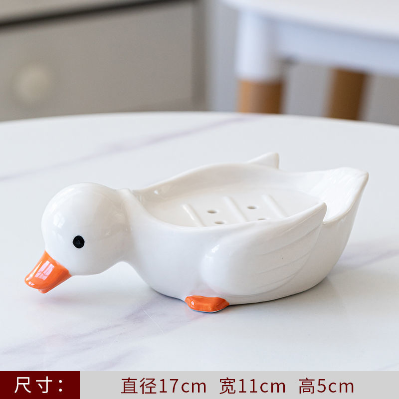 Feblilac Duck Soap Box Household Drain Does Not Accumulate Water Creative Soap Box Bathroom Washstand Soap Box Rack Drain