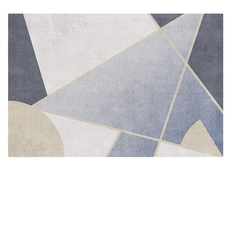 Feblilac Abstract Geometric Gradient Blue Living Room Carpet