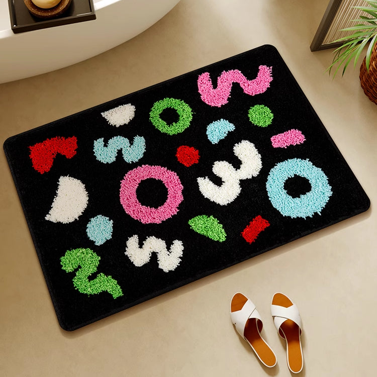 Feblilac Colorful Beans Pattern Tufted Bath Mat