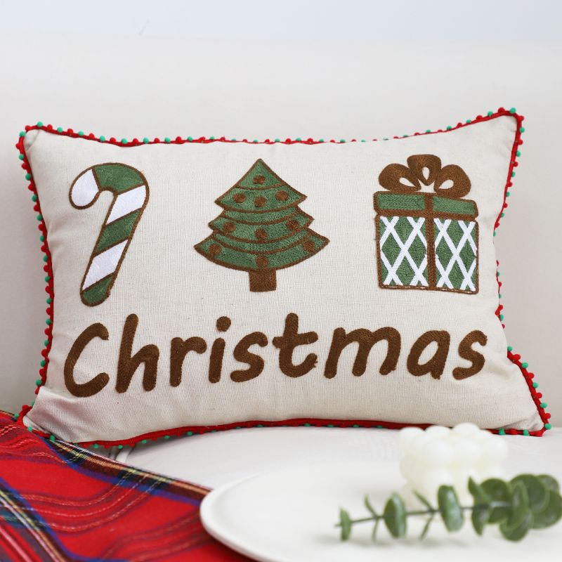 Christmas Pillow Cushion, Pine Tree Snowman Holiday Decoration, Throw Pillow - view 11