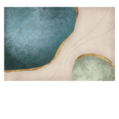 Feblilac Abstract Geometric Pond and Grass Living Room Carpet