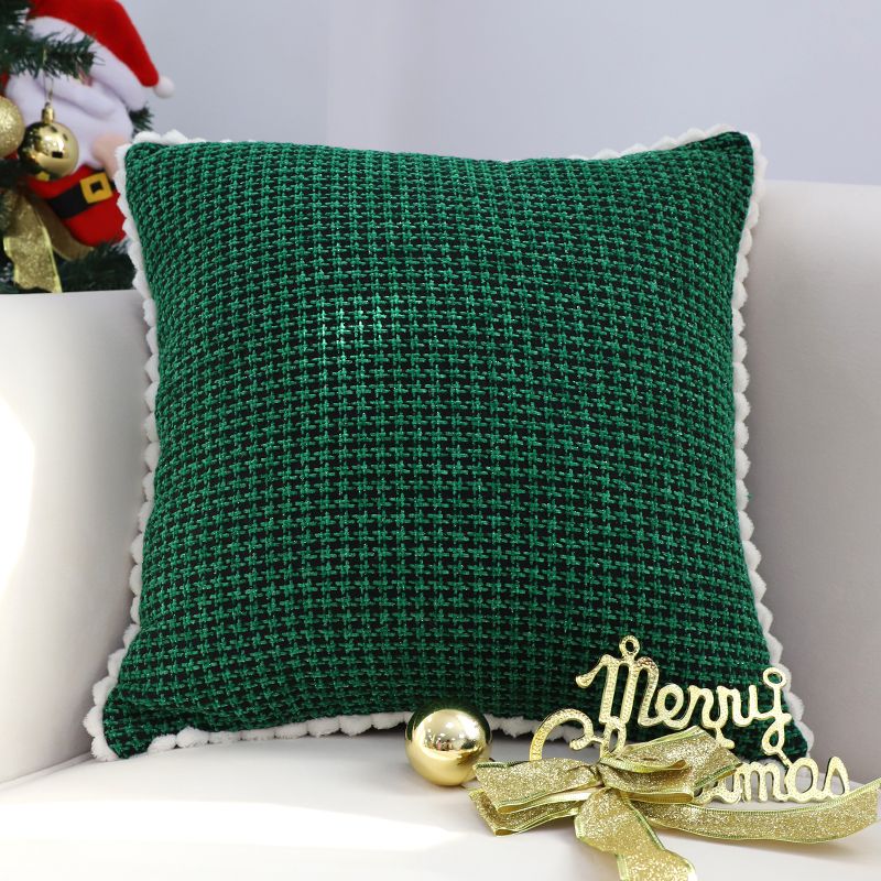 Christmas Pillow Cushion, Pine Tree Snowman Holiday Decoration, Throw Pillow