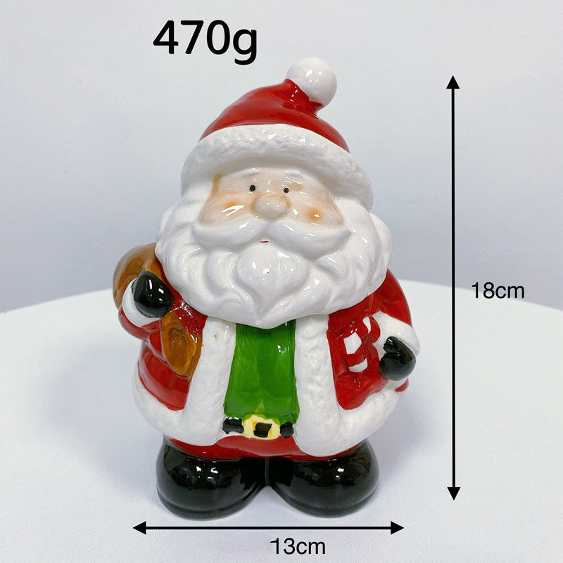 Santa Claus Storage Can, Cute Holiday Home Desk Decor, Ceramic Container