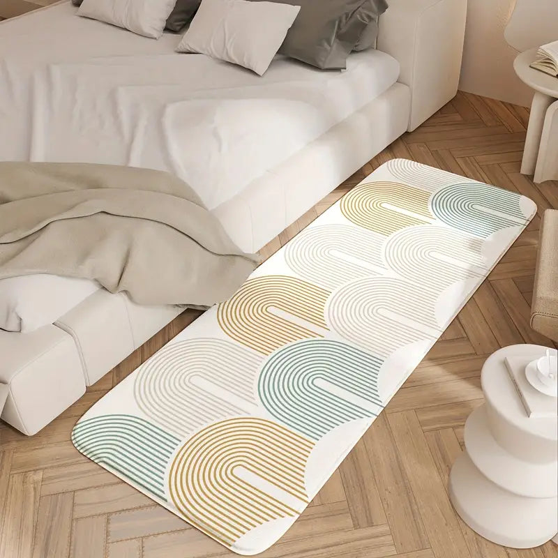 Feblilac Geometric Pattern Mountain Bedroom Rug Long Runner - view 2