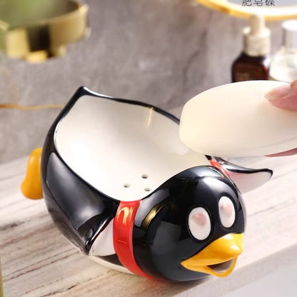 Feblilac penguin Soap Box for Bathroom