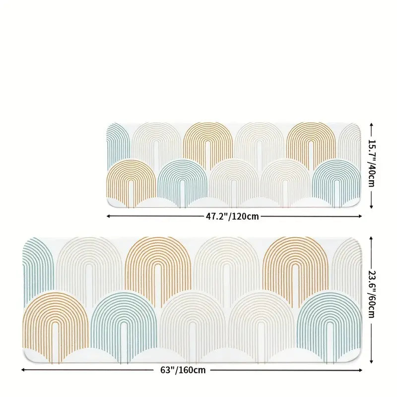 Feblilac Geometric Pattern Mountain Bedroom Rug Long Runner - view 3