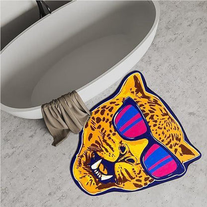 Feblilac Halloween Tiger Horror Tufted Bath Mat