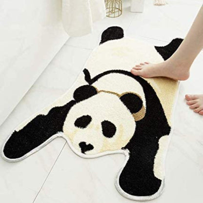 Feblilac Panda Animals Tufted Bath Mat