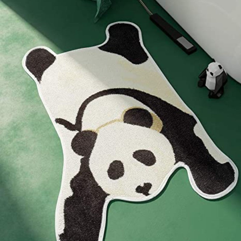 Feblilac Panda Animals Tufted Bath Mat