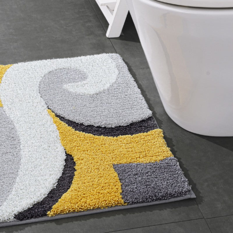 Feblilac Spray Geometric Pattern Tufted Bath Mat