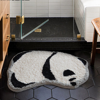 Feblilac Cute Panda Tufted Bath Mat