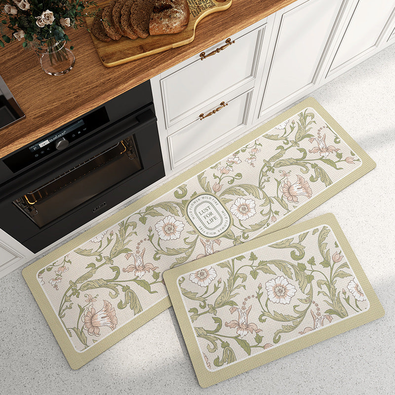 Feblilac Flowers Midsummer Night's Dream PVC Leather Kitchen Mat