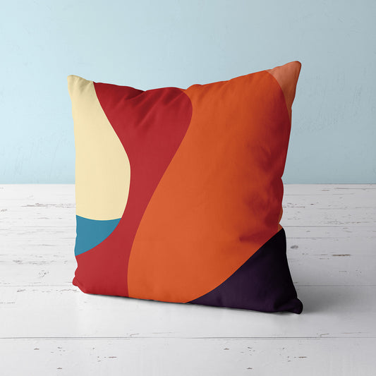 Feblilac Black and Red Abstract Curves Cushion Covers Throw Pillow Covers