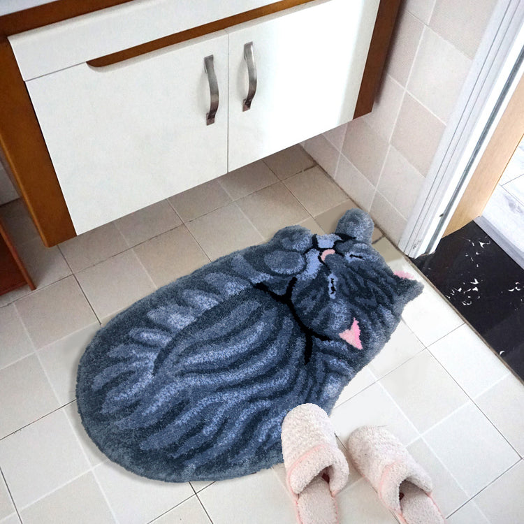 Feblilac Cute Cat Tufted Bath Mat - view 2