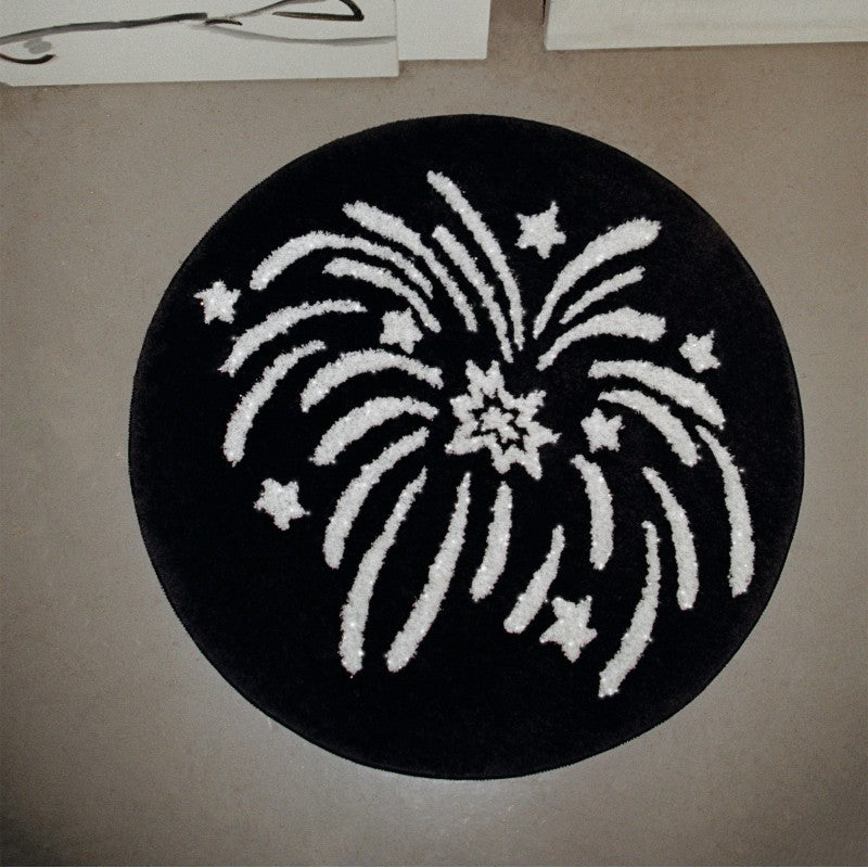 Feblilac Round Fireworks in the NightLiving Room Mat Carpet - view 2
