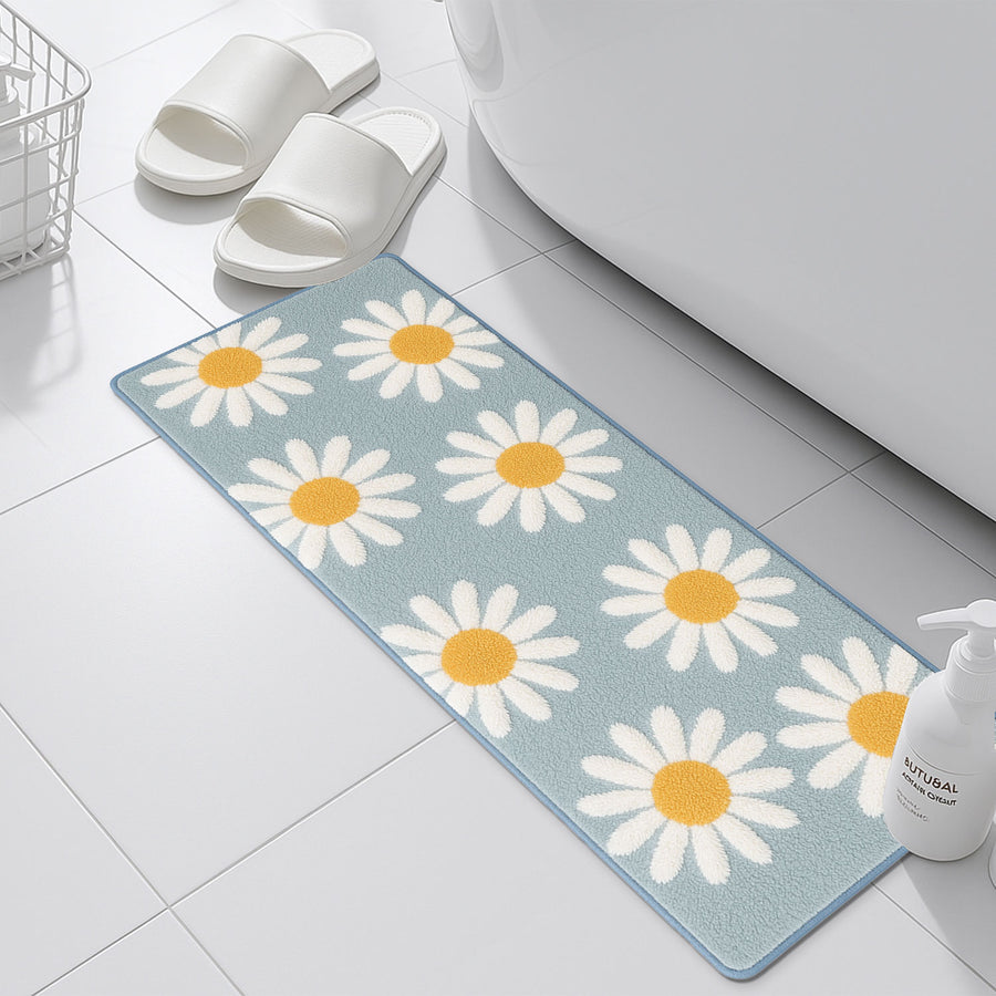 Feblilac Sky Blue Daisy Runner Mat for Bedroom Mom‘s Day Gift - view 3